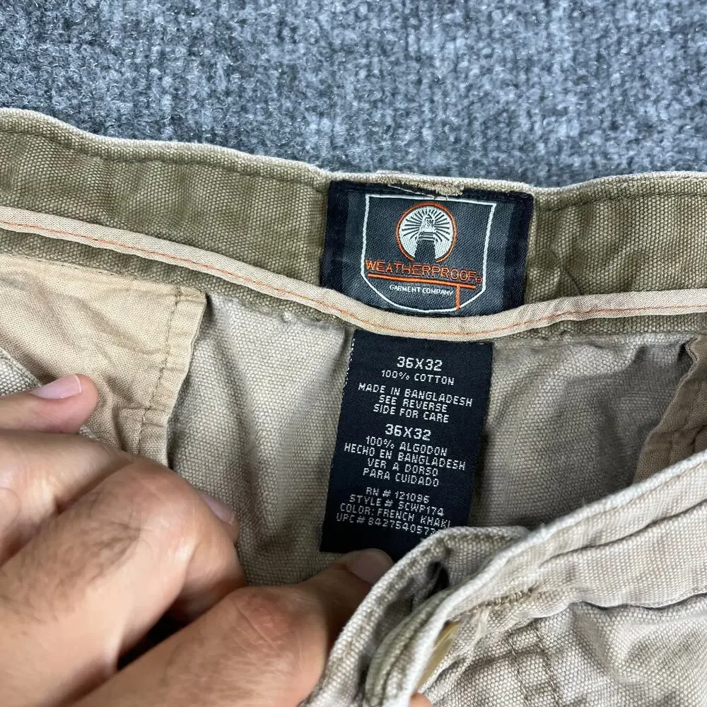 Weatherproof Pants Mens Size 36x32 Khaki Chino‎ Casual Straight Cotton